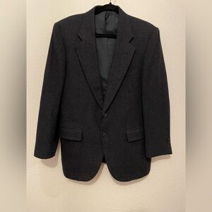 Barrington Black Blue Herringbone Tweed Blazer Jacket Sport Suit Coat Wool 40s